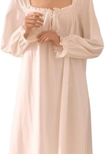 Cotton Nightgown for Women Vintage Palace Sleepwear