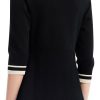 Blue Mini Sweater Dress for Women, Button up 3/4 Sleeve Knit Dresses for Teacher Work Business