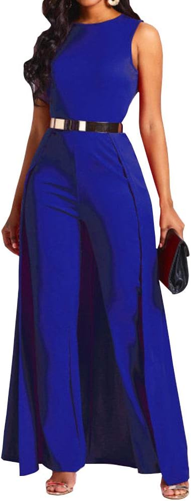 Patchwork Overlay Embellished Plain Women's Jumpsuit High-Waist Woman Romper