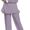 Women Pajamas Set Cotton Long Sleeve Button Down Sleep Shirt Womens Loungewear Set Cotton Nightie