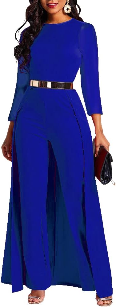 Patchwork Overlay Embellished Plain Women's Jumpsuit High-Waist Woman Romper