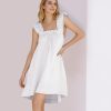 Womens Ruffle Nightgown Cotton Sleeveless Nightdress Soft Printed Night gown with Pockets
