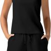 Women's Summer 2 Piece Outfits Mock Neck Tank Top High Waisted Shorts Lounge Sets 2024 Fashion Tracksuit