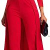 Patchwork Overlay Embellished Plain Women's Jumpsuit High-Waist Woman Romper