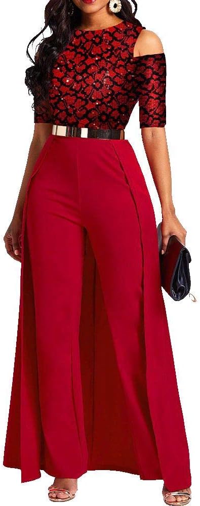 Patchwork Overlay Embellished Plain Women's Jumpsuit High-Waist Woman Romper