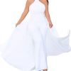 Patchwork Overlay Embellished Plain Women's Jumpsuit High-Waist Woman Romper