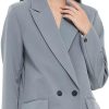 Women's Casual Long Sleeve Lapel Oversized Button Work Office Blazer Suit Jacket