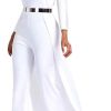 Patchwork Overlay Embellished Plain Women's Jumpsuit High-Waist Woman Romper