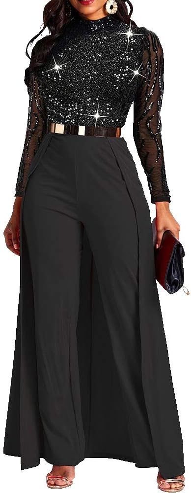 Patchwork Overlay Embellished Plain Women's Jumpsuit High-Waist Woman Romper