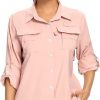 Women's UPF 50 Long Sleeve UV Sun Protection Safari Shirts Outdoor Quick Dry Fishing Hiking Travel Shirts