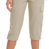 Women's Hiking Cargo Capri Pants Lightweight Quick Dry Joggers Outdoor Casual Travel Capris with Zipper Pockets