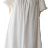 Women's Cotton Nightgowns Vintage Lightweight Gown Sets Short Sleeve Princess Nightdress