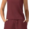 Women's Summer 2 Piece Outfits Mock Neck Tank Top High Waisted Shorts Lounge Sets 2024 Fashion Tracksuit