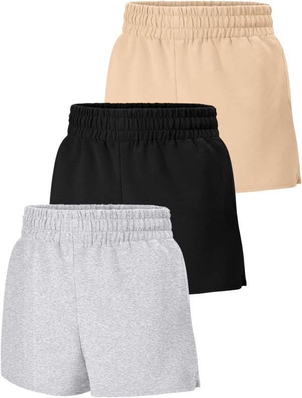 3 Pack Womens Sweat Shorts Casual Lounge Cotton Shorts Trendy Summer Running High Waisted Athletic Shorts