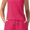 Women's Summer 2 Piece Outfits Mock Neck Tank Top High Waisted Shorts Lounge Sets 2024 Fashion Tracksuit