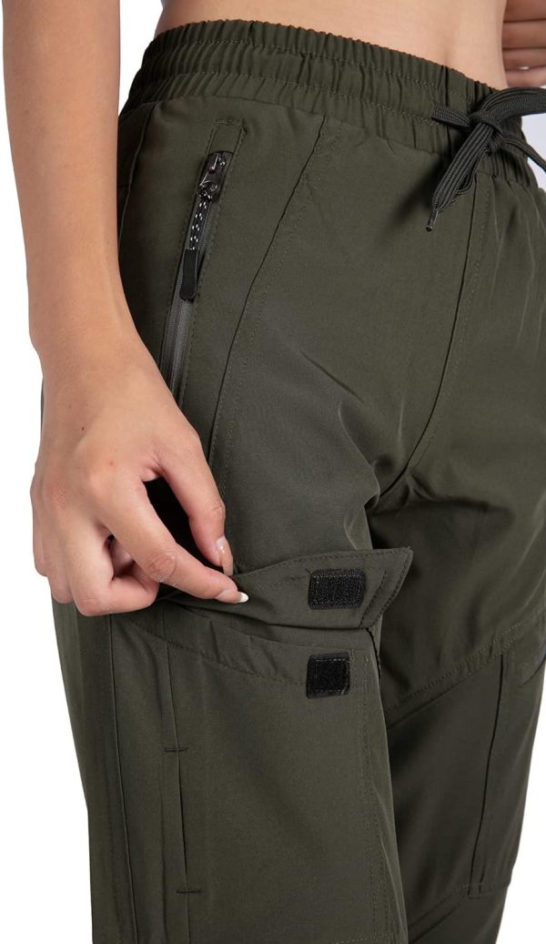 Women's Athletic Hiking Cargo Joggers Pants Outdoor Workout Lightweight Quick Dry UPF 50 Zipper Pockets