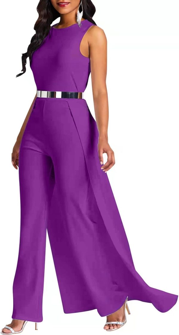 Patchwork Overlay Embellished Plain Women's Jumpsuit High-Waist Woman Romper