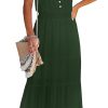 Womens Summer Spaghetti Strap Sleeveless High Waist Beach Long Maxi Sun Dress