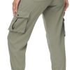 Women's Cargo Hiking Pants Quick Dry Lightweight Elastic Waist Button Pockets Joggers Athletic Sweatpants Travel Casual
