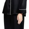 Women's Satin Pajamas Set Long Sleeve Button Down Shirt With Long Pant Sleepwear