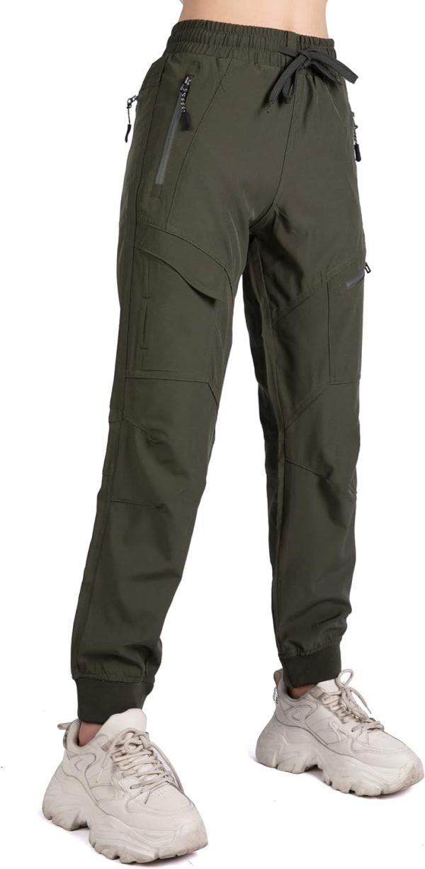 Women's Athletic Hiking Cargo Joggers Pants Outdoor Workout Lightweight Quick Dry UPF 50 Zipper Pockets