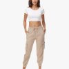 Women's Cargo Hiking Pants Quick Dry Lightweight Elastic Waist Button Pockets Joggers Athletic Sweatpants Travel Casual