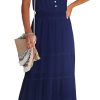 Womens Summer Spaghetti Strap Sleeveless High Waist Beach Long Maxi Sun Dress