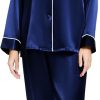 Women's Satin Pajamas Set Long Sleeve Button Down Shirt With Long Pant Sleepwear