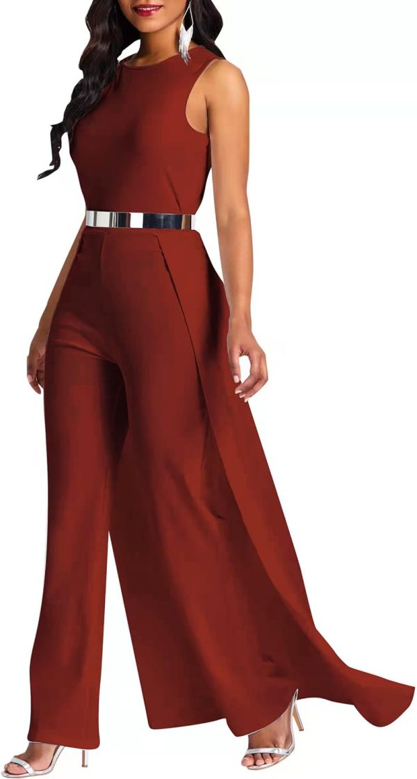 Patchwork Overlay Embellished Plain Women's Jumpsuit High-Waist Woman Romper