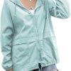 Women's Raincoats Windbreaker Rain Jacket Waterproof Lightweight Outdoor Hooded Trench Coats S-XXL