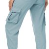Women's Cargo Hiking Pants Quick Dry Lightweight Elastic Waist Button Pockets Joggers Athletic Sweatpants Travel Casual