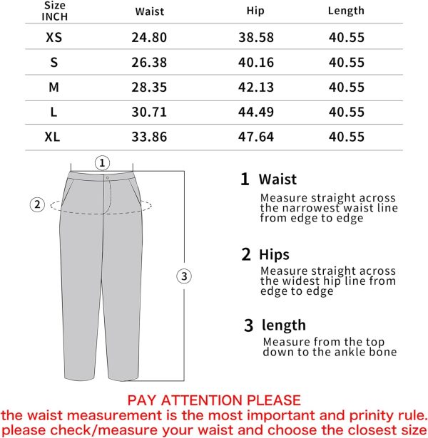 Women's Casual Striped High Waisted Wide Leg Pants Elastic Waist Loose Fit Trousers