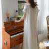 Women's  Nightgowns Sleepshirts Lace Ruffle Princess Nightdress
