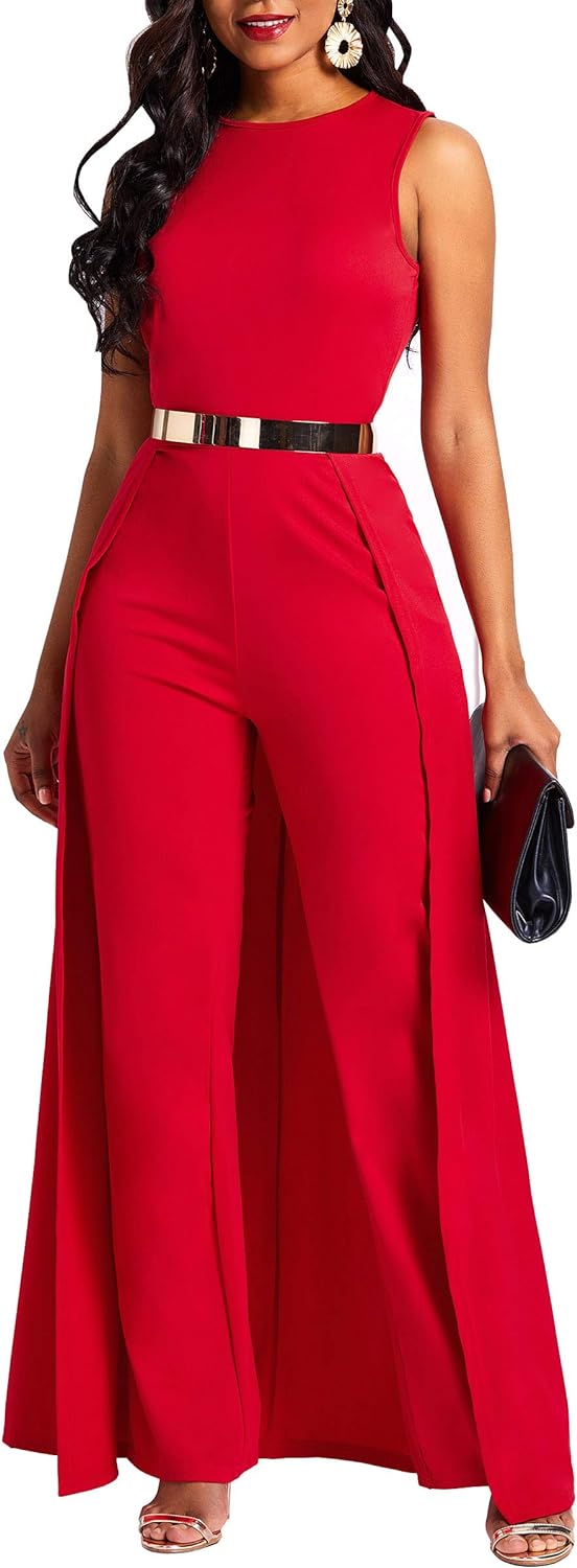 Patchwork Overlay Embellished Plain Women's Jumpsuit High-Waist Woman Romper
