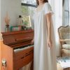Women's  Nightgowns Sleepshirts Lace Ruffle Princess Nightdress