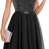 Sequin Halter Prom Dress for Women Party Night Elegant Wedding Bridesmaid Dresses