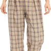 Women's Casual Striped High Waisted Wide Leg Pants Elastic Waist Loose Fit Trousers