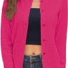 Women's Crew Neck Button Down Long Sleeve Solid Knit Classic Cardigan Sweater