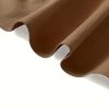 Women's Elegant Skirt, Plus Size Solid Button Decor Elastic High Rise Ruffle Hem Swing Maxi Skirt
