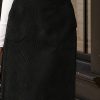 Split Hem Knee Length Sheath Skirt, Elegant Slant Pockets High Waist Skirt For Spring & Summer, Women's Clothing