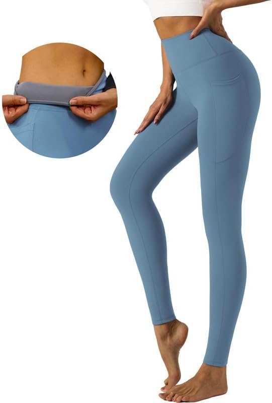 Womens Yoga Leggings Tummy Control Yoga Pants with Pockets High Waist Buttery Soft Workout Leggings
