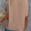 Women's Cold Shoulder Tops Summer Fashion Short Sleeve V Neck Casual Loose Solid Color Blouse Shirts