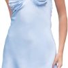 Women Graduation Dress Spaghetti Straps Sleeveless Short Dresses Y2k Low Cut Bodycon Going Out A-Line Mini Dress
