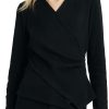 Long Sleeve Crop Tops for Women Trendy Knitted Basic Shirts Business Casual