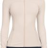 Workout Jackets for Women Full Zip Athletic Running Track Jacket with Pockets Slim Fit Yoga Jacket with Thumb Holes