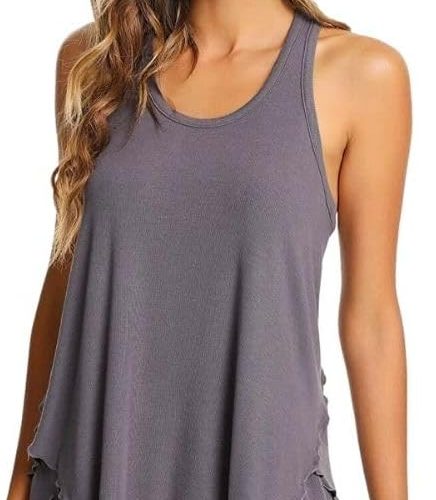 Pajamas Set for Women Viscose Made from Bamboo - Ribbed Racerback Tank Top Soft Sleepwear Pjs Shorts Nightwear Loungewear