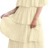 Women's Off The Shoulder Ruffles Summer Valentines Day Loose Casual Chiffon Long Party Beach Maxi Dress