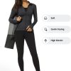 Workout Jackets for Women Full Zip Athletic Running Track Jacket with Pockets Slim Fit Yoga Jacket with Thumb Holes