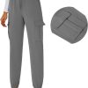 Womens Athletic Pants Knit Cargo Pants Stretchy Hiking Pants Elastic Waist Sweatpants Baggy Soft Joggers