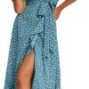 Women's Short Sleeve Satin Dress Button Down with Belt Maxi Shirt Dresses